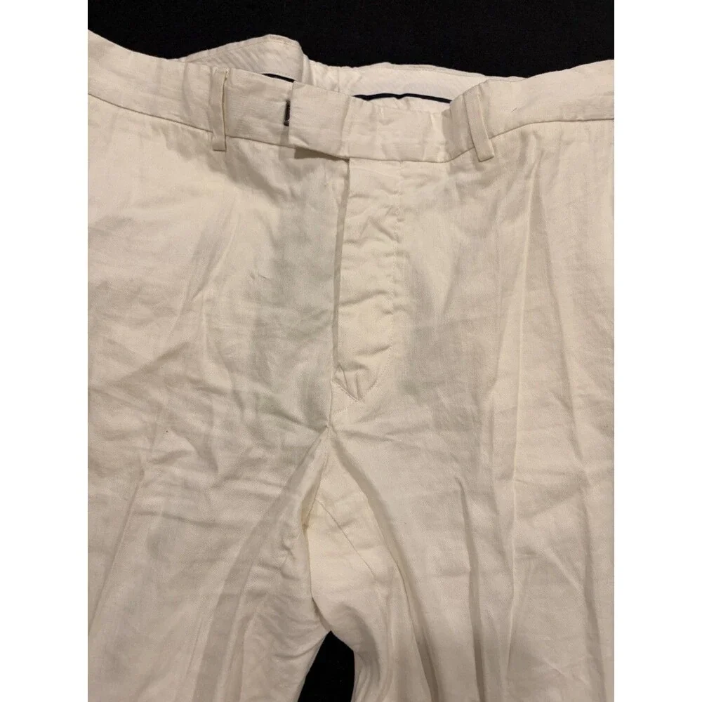 RARE VTG Polo Ralph Lauren White Linen Blend Pants Men's 38x30 golf work summer